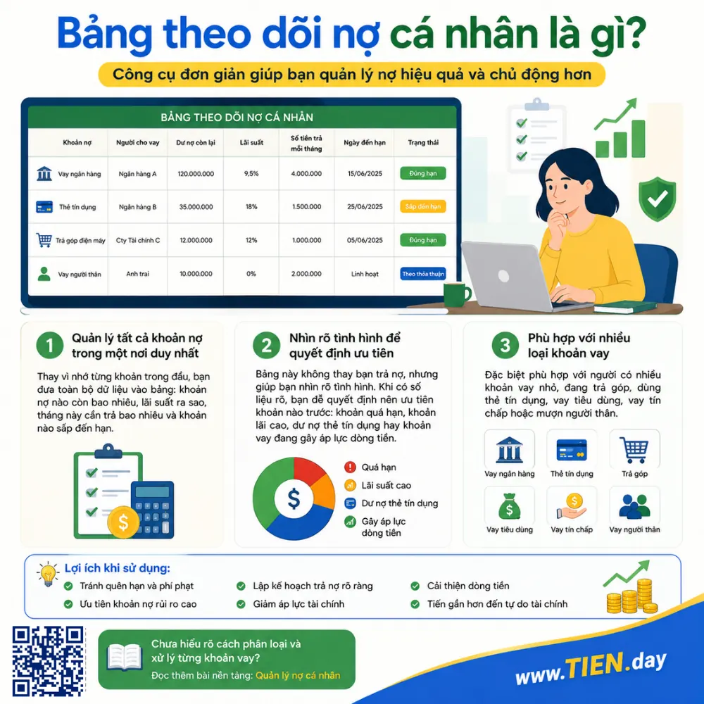 Bảng theo dõi nợ cá nhân là gì?