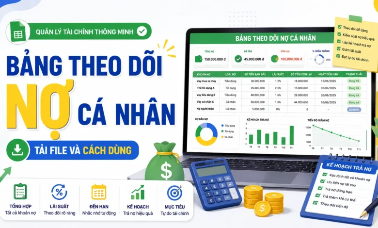 Bảng theo dõi nợ cá nhân tien.day infographic