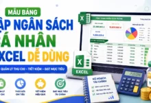 Mẫu bảng lập ngân sách cá nhân Excel dễ dùng Mau bang lap ngan sach ca nhan Excel