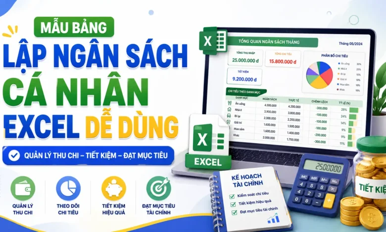 Mẫu bảng lập ngân sách cá nhân Excel dễ dùng Mau bang lap ngan sach ca nhan Excel
