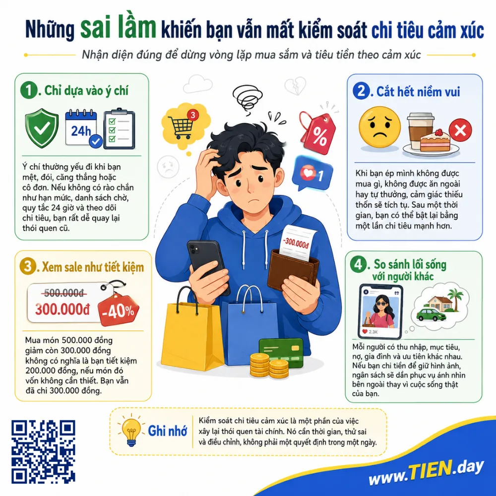 Những sai lầm khiến bạn mất kiểm soát chi tiêu cảm xúc