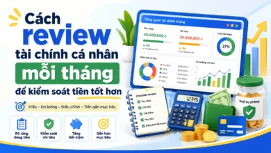 Cách review tài chính cá nhân mỗi tháng bằng checklist thu nhập, chi tiêu, dòng tiền, nợ và mục tiêu tài chính