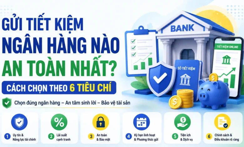 Thumbnail gửi tiết kiệm ngân hàng nào an toàn nhất với sáu tiêu chí lựa chọn
