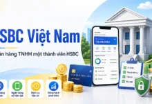 Thumbnail HSBC Việt Nam với app ngân hàng, thẻ và biểu tượng bảo mật