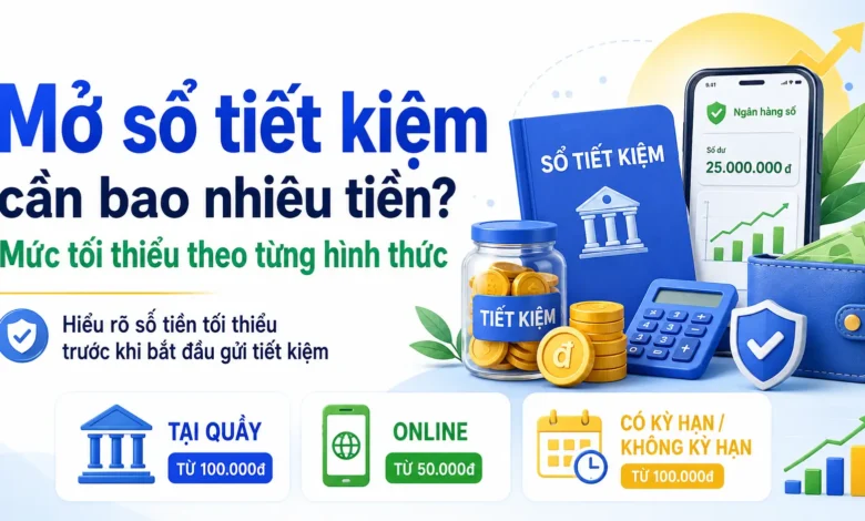 Thumbnail mở sổ tiết kiệm với mức tiền tối thiểu theo từng hình thức