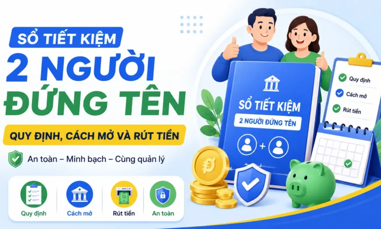 Ảnh minh họa sổ tiết kiệm 2 người đứng tên, quy định mở và rút tiền