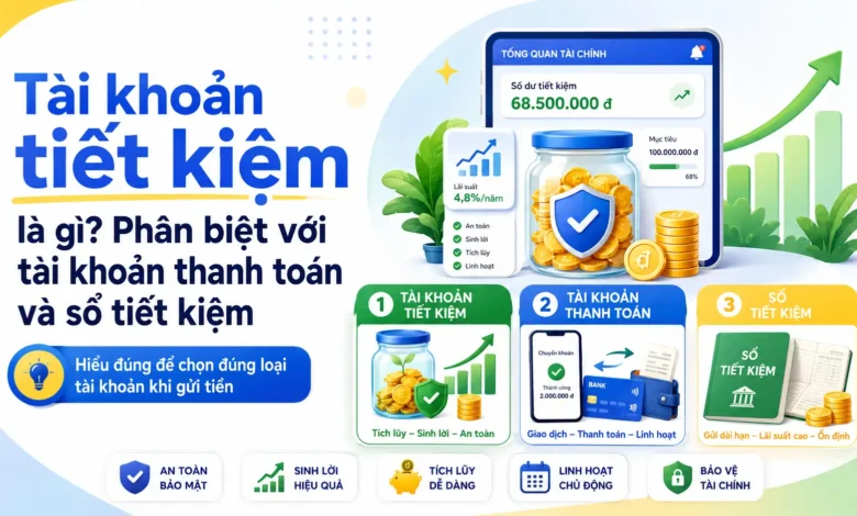 Thumbnail tài khoản tiết kiệm so sánh với tài khoản thanh toán và sổ tiết kiệm