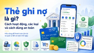 Minh họa thẻ ghi nợ liên kết tài khoản thanh toán, thẻ ATM, Visa Debit và các bước sử dụng an toàn