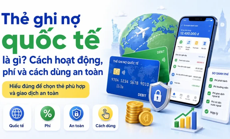 Thumbnail Thẻ ghi nợ quốc tế với phí, giao dịch toàn cầu và bảo mật