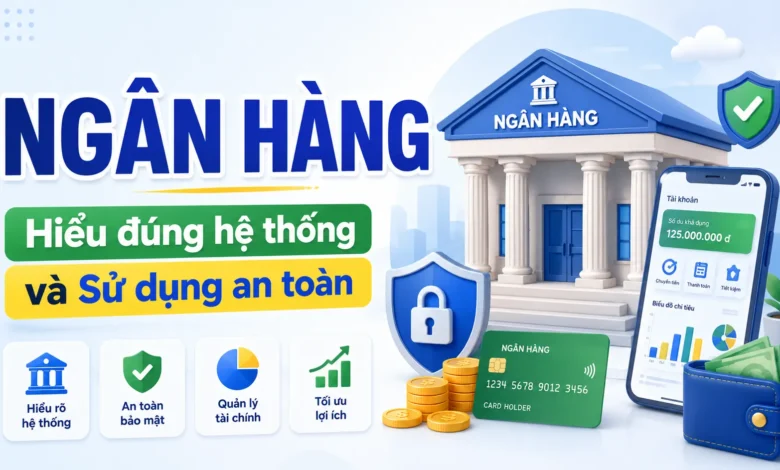 Minh họa ngân hàng, tài khoản, thẻ, gửi tiết kiệm và giao dịch số trong quản lý tài chính cá nhân