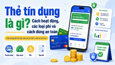 Minh họa thẻ tín dụng, hạn mức, kỳ sao kê, phí thường niên và ngày thanh toán
